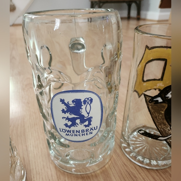 Set of 4 beer steins, Lowenbrau, Becks, Sam Adam's, Pittsburgh Penguins - Picture 2 of 5